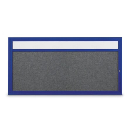United Visual Products Slim Enclosed Corkboard, 36"x36", Satin Alum Frame/Amethyst UVEB3636-SATIN-AMETHY